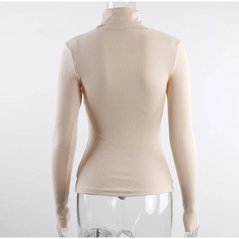 Women's sexy pullover sweater Turtleneck long sleeve hollow-out slim women's sweater fashion spring/Fall 2022 cropped sweater