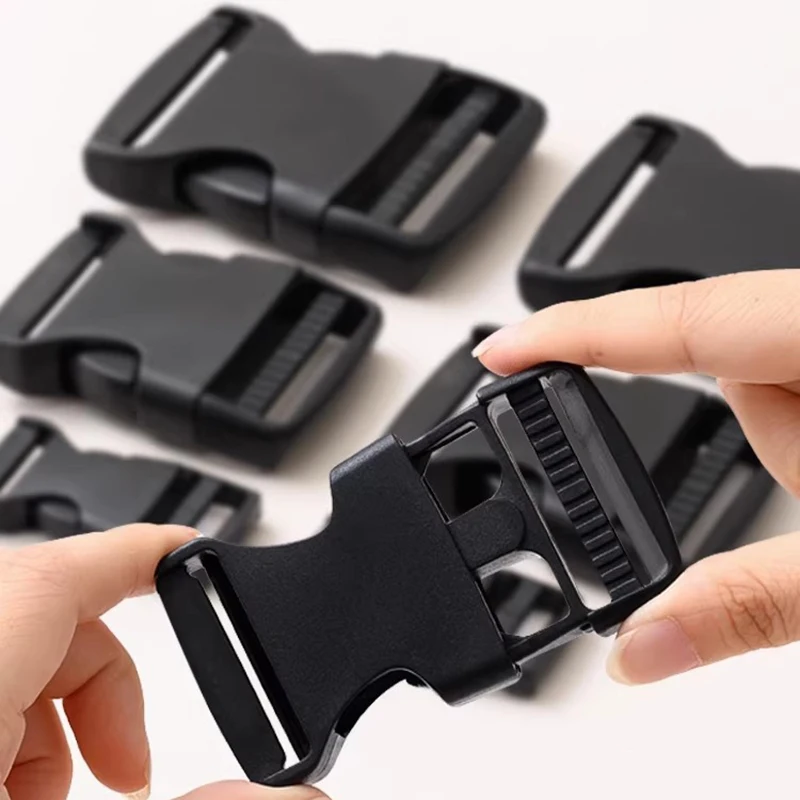 5/10/20Pc 블랙 화이트 퀵 릴리스 버클 10-50mm 백팩 사이드 카라비너 클립 버클 웨빙 스트랩 패스텍스 클립