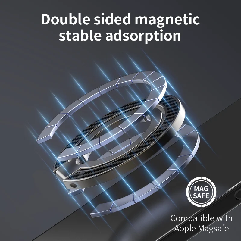 Dual Ring Triple Fold Magnetic Phone Stand Holder