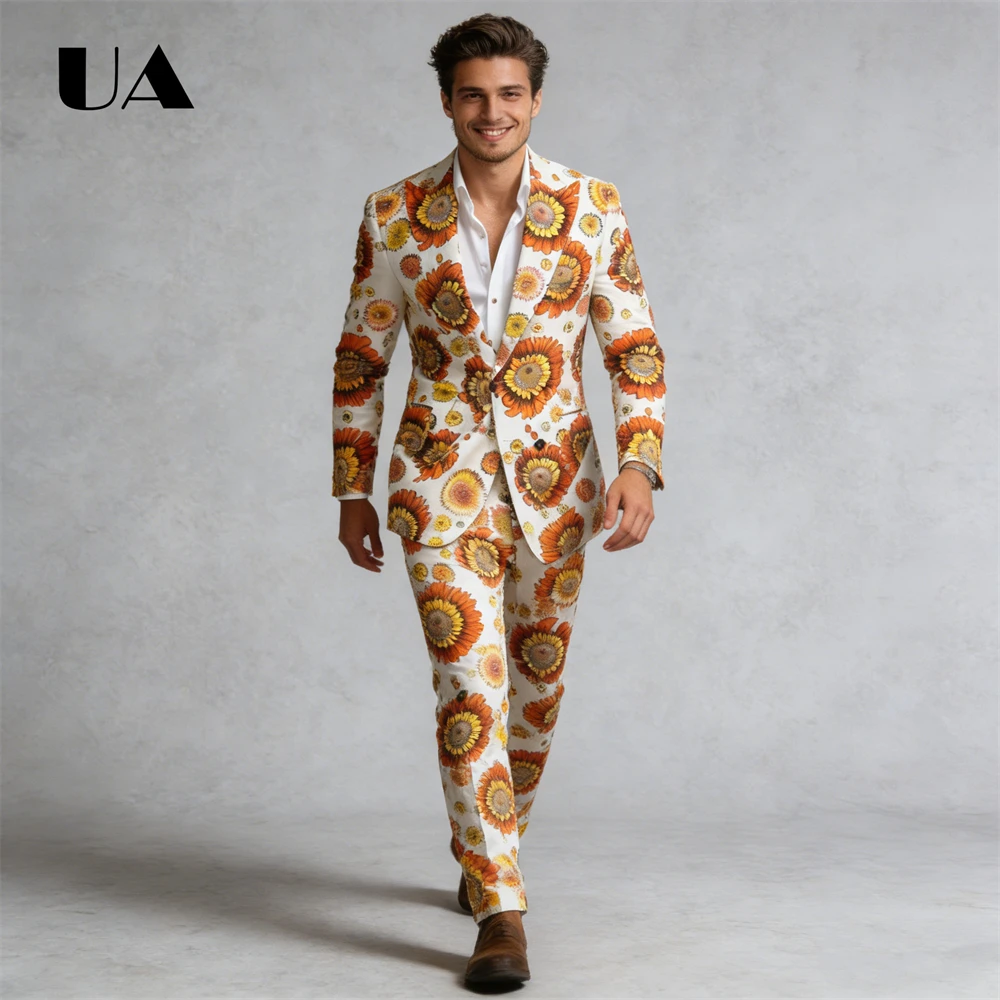 Ensemble de costume 2 pièces tournesol pour hommes