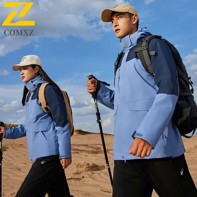 COMXZ Premium Comfortable Men Jacket Hooded Mountaineering Windproof Warm Jackets Brand Luxury Daily Style Autumn New Outerwear