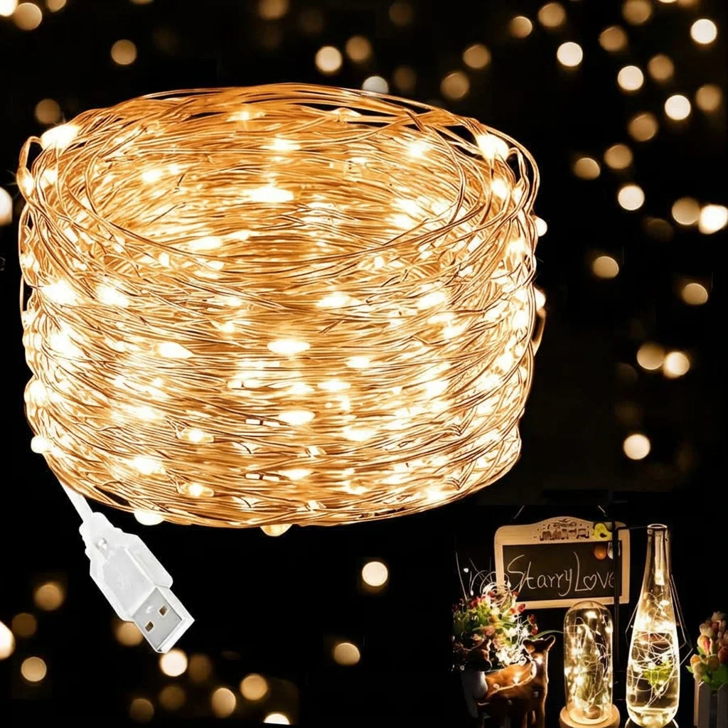 USB-Powered 50/100 LED Fairy Lights - Warm White, White, Multicolor - Ideal for Indoor/Outdoor Décor