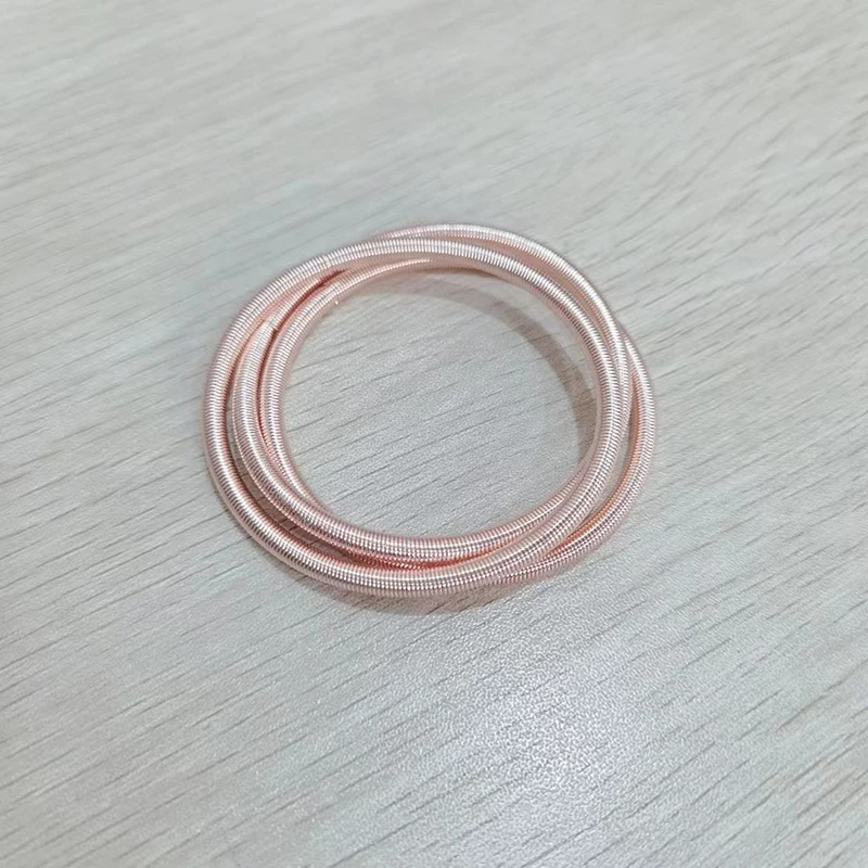 HuPo.HuTu. Stylish And Simple Personality Diameter 4.2mm Spring Coil Bracelet Men Screw Head Open Carbon Steel Bracelet Women 4