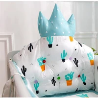 Kit de linge de lit CPull 100% coton pour bébé, ensemble de literie design couronne, pare-chocs, oreiller, couette, housse de matelas inclus 5
