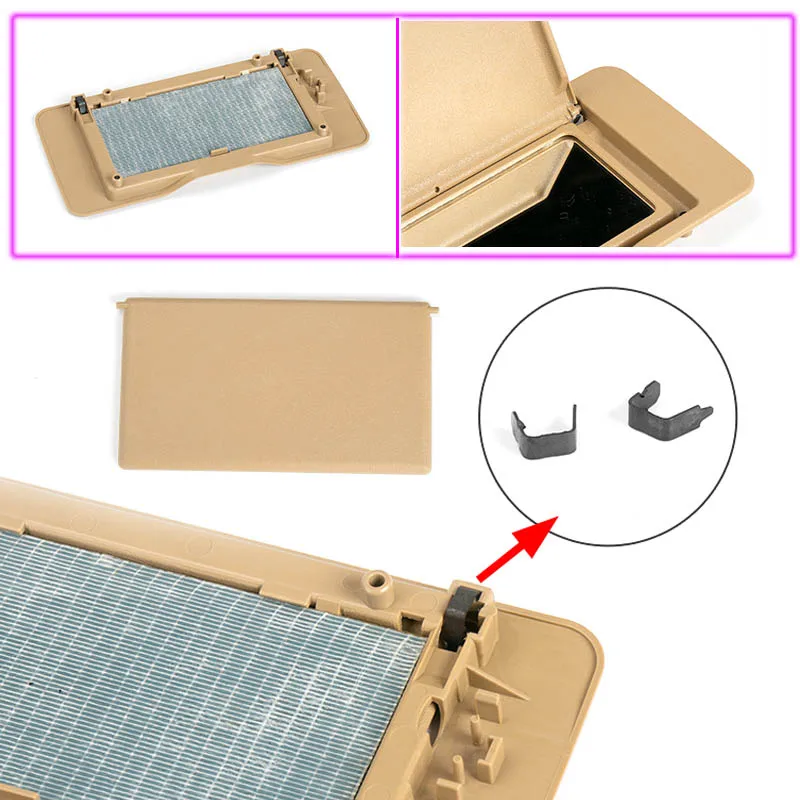Sun Visor Shade Mirror Cover Interior Makeup Mirror Cosmetic Cover Black Beige Grey For Mercedes Benz C-Class W203