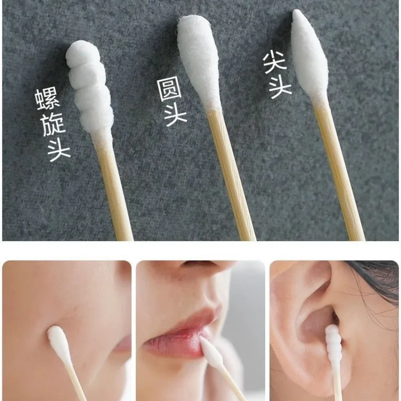 Double Head Cotton Swab Women Makeup Cotton Buds Tip for Wood Sticks Nose Ears Cleaning Health Care Tools