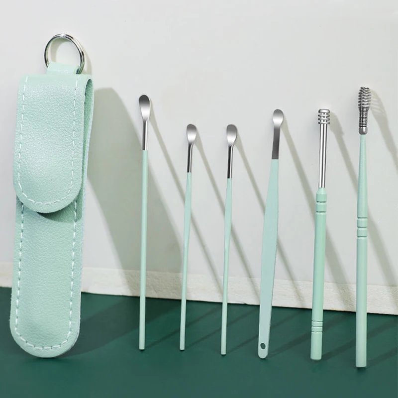 Description Picture 2 of item6PCS Stainless Steel Earpick Ear Cleaner Spoon Ear pick Ear Wax Removal Tool Kit Ear Spoon Care for Baby Adults Ear Care Set