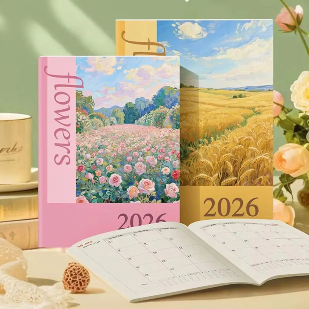 A4 사이즈 2026년 캘린더 플래너 24매 효율적인 디자인 연간 플래너 학생 선물 a5 사이즈 월간 다이어리 라이프 체크인