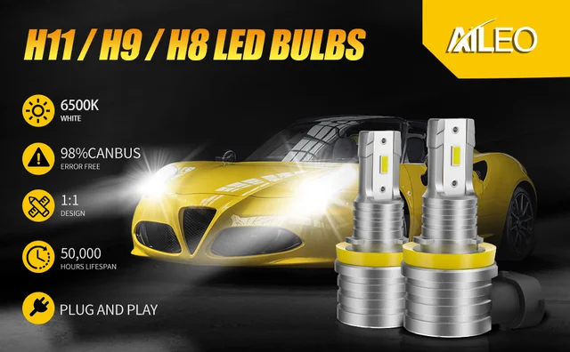 Ampoules LED H7 CAR WORK BOX - 15000LM - 12V 80W 6500K - Pour Phares Voiture - Blanc Froid