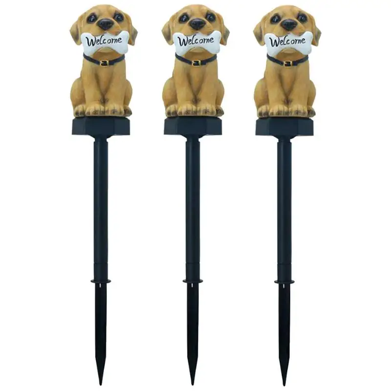 

LED Solar Welcome Lawn Lamp Dog Ground Garden Light Outdoor Waterproof Solar Landscape Stakes Light For Yard Walkway Garden