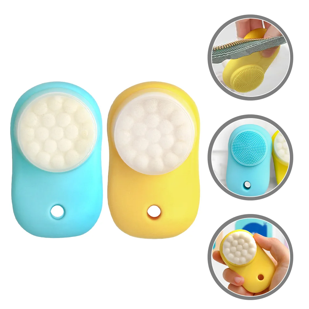 

2 Pcs Double Sided Facial Cleansing Brush Christmas Favors Face Scrubber Wresth Cleaning Silica Gel Silicone