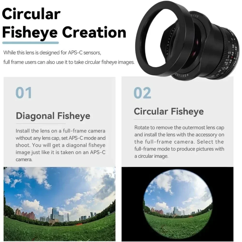 TTArtisan 7.5mm F2.0 APS-C Large Aperture Fisheye Cameras Lens For Sony E Nikon Z Fuji X M4/3 Canon EOS M L Mount Camera 4