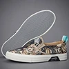 Men's Canvas Shoes Fashion Bear Printing Breathable Board Shoes Korean Version Soft Sole Lightweight Slip on Flat Casual Shoes 5