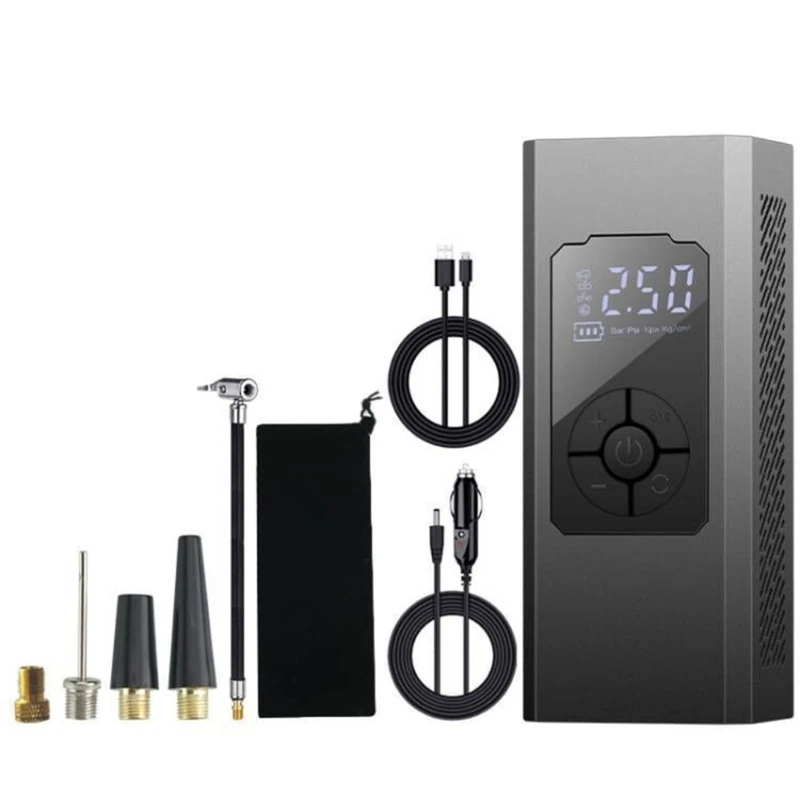 

Portable Air Compressor Electric Car Pump Automatic Motorcycle-Tire Inflator Digital Pressure Gauge Detect with LED Lamp