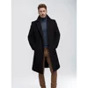 New men's coat warm mid-length solid color autumn and winter coat youth daily men's coat 4