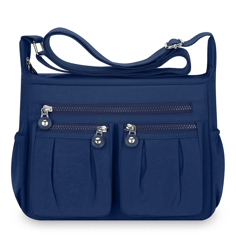 Ladies' shoulder bag, equipped with adjustable shoulder strap, multiple zippered compartments, polyester lining, and can be matc