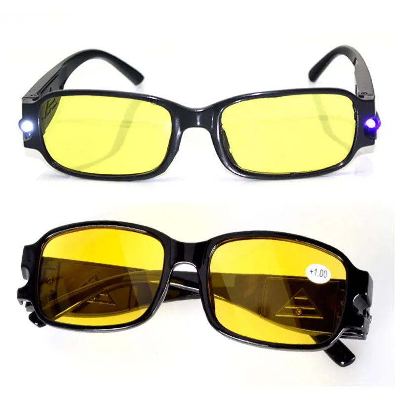 Gafas de lectura multifuerza para hombre y mujer, lentes LED Unisex, lupa  de dioptrías, gafas para presbicia nocturna