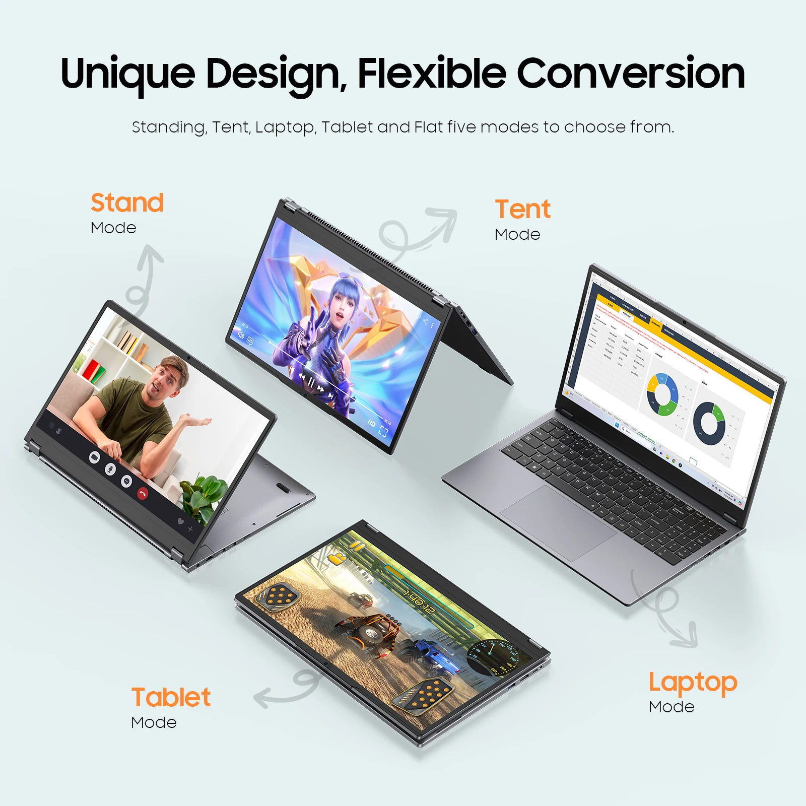 2 in 1 Laptop Computer,15.6 4