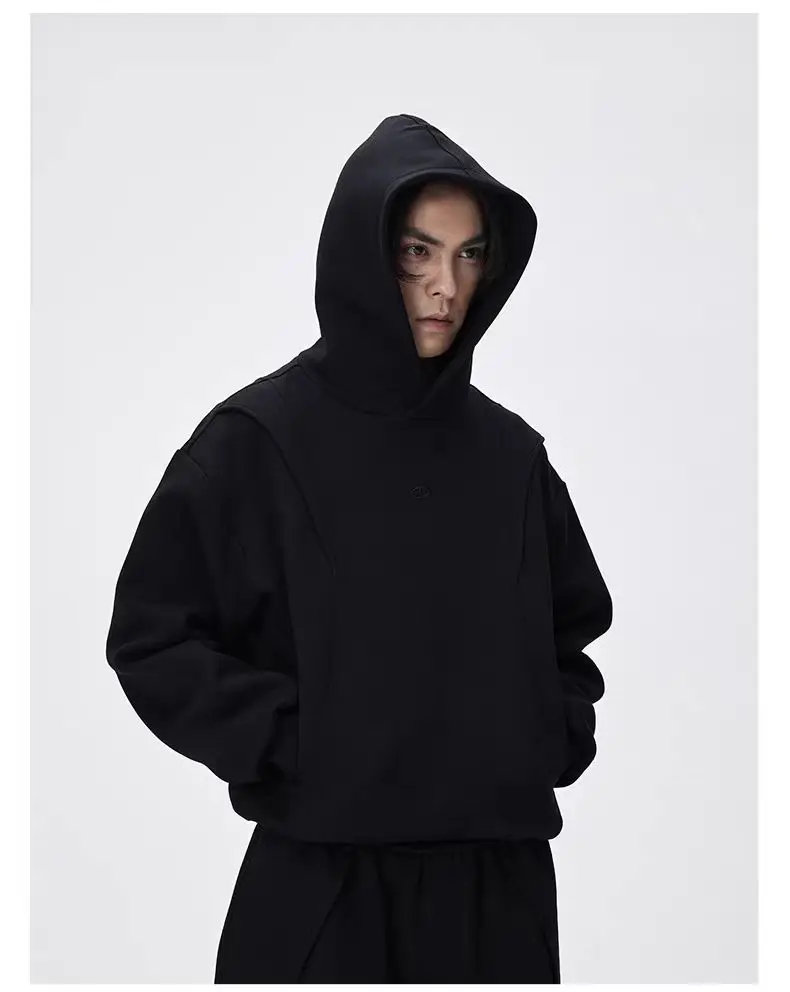C  Loose leaf cutting hoodie space cotton polyester material embroidery logo casual minimalist cleanfit -