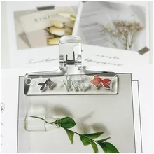1pc 투명 아크릴 바인더 클립 책 피아노 시트 종이 클램프 학생 노트 저널 문서 정리함 문구류