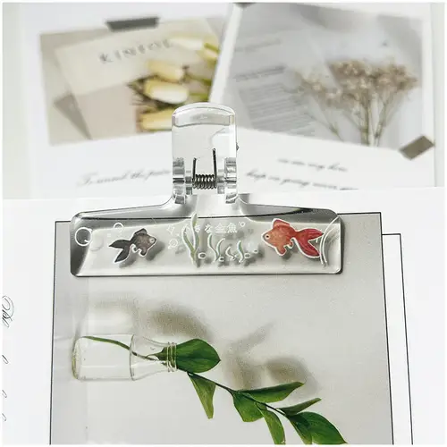 1pc Transparent Acrylic Binder Clips Book Piano Sheet Paper Clamps for Student Notebook Journal Document Organizer Stationery