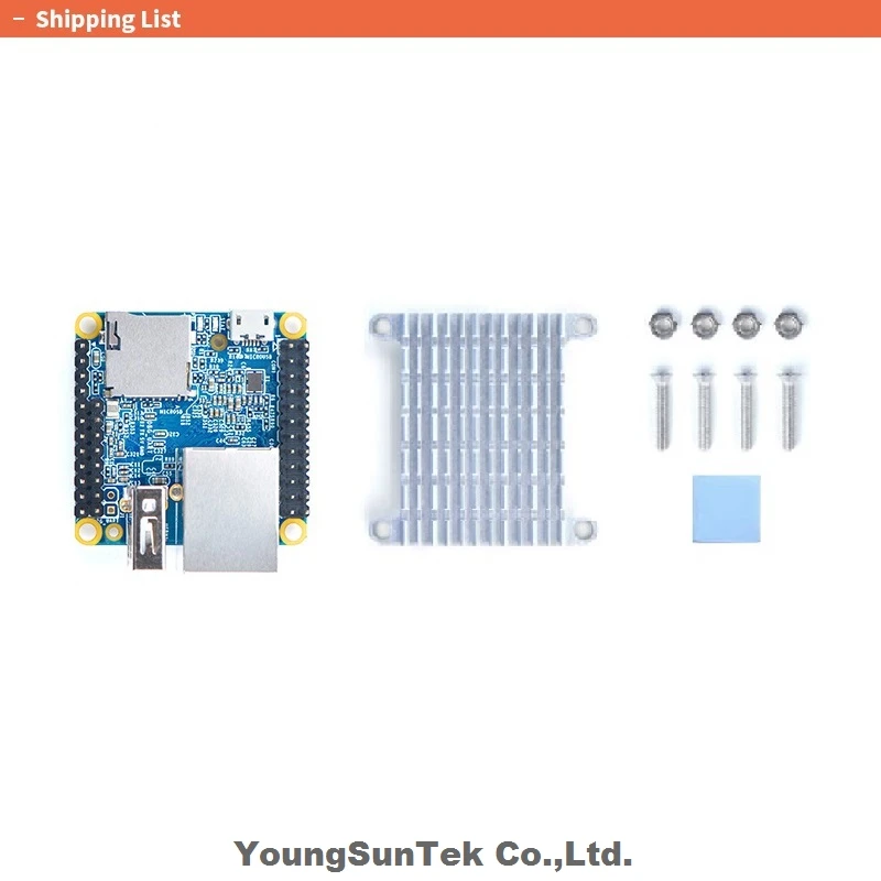 NanoPi Neo v1.4 LTS Heat sink 512M RAM YoungSunTek Allwinner H3 Quad Cortex-A7,1.2GHz,OpenWRT,Ubuntu Linux Armbian DietPi Kali