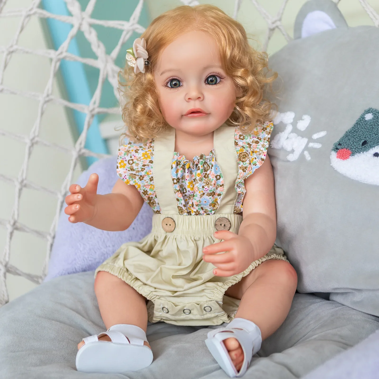 

55cm Full Body Silicone Simulation Baby Reborn Doll Hand Painted with Visible Veins Soft Siliconen Reborn Doll Girl Toys