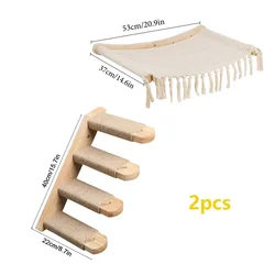 Deluxe Cat Adventure Wall Set: Climbing Shelves, Cozy House, and Hammock with Scratching Post and Stairway (273)