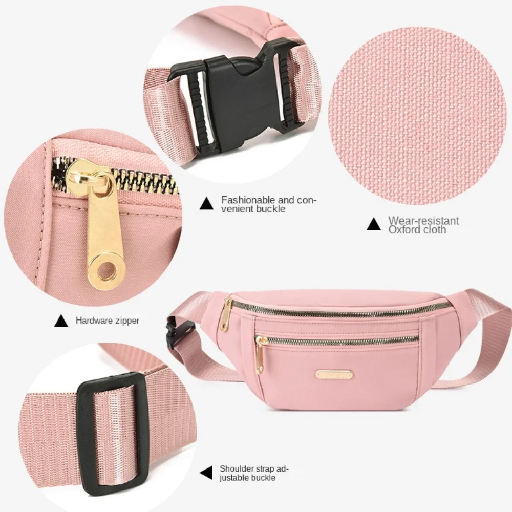 Riñonera Oxford para mujer, bolso de cintura de Color para ocio, bandolera de hombro, bolsos de pecho, bolsos de cinturón de mensajero que combinan con todo - Image 4