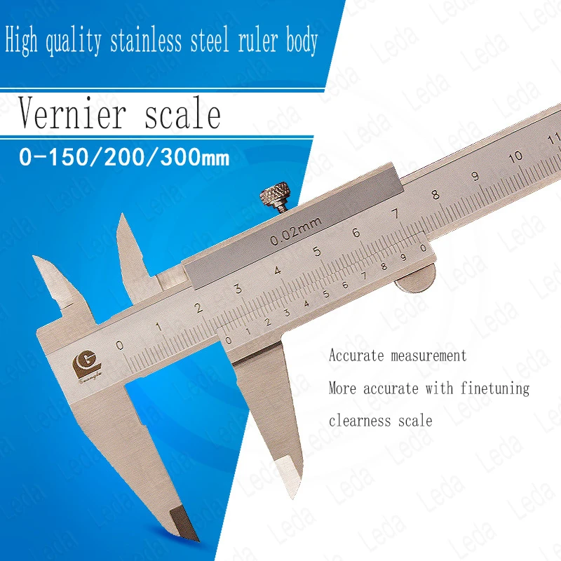 1pcs  Stainless Steel Vernier Scale Lndustrial Grade National Standard  150/200/300/600/1000mmGraduated Vernier Scale