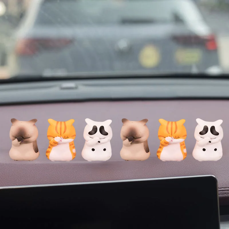 

Cute Car Center Console Decorations Car Cover Face Cat Ornaments Office Car Interior Accessories Creative Cat Auto Supplies