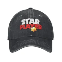 Classic Star player B-Brawls Baseball Caps Unisex Distressed Denim Sun Cap  Outdoor Activities  Adjustable Caps Hat 1