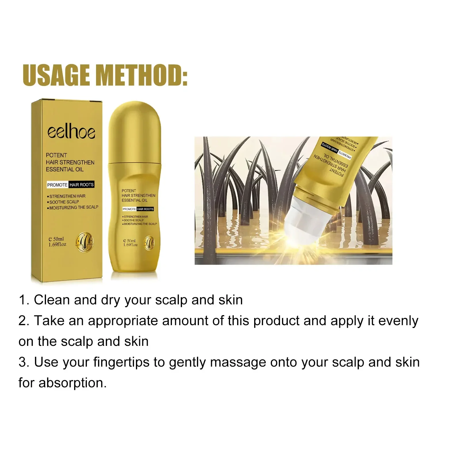 Biotin Hair Growth Oil Hair Loss Treatment Strengthening Roots Regrowth Prevent Baldness Care for Men and Women
