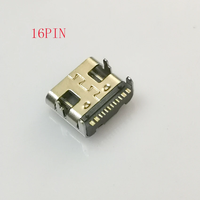 

10PCS SMT USB 3.1 Type-C 16pin Female Connector For Mobile Phone Charging Port Charging Socket Tow Feet Plug 4.9