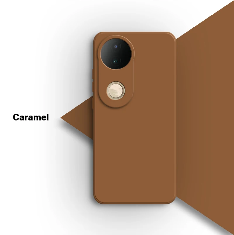 Solid Color Liquid Silicone Phone Case with Camera Protection