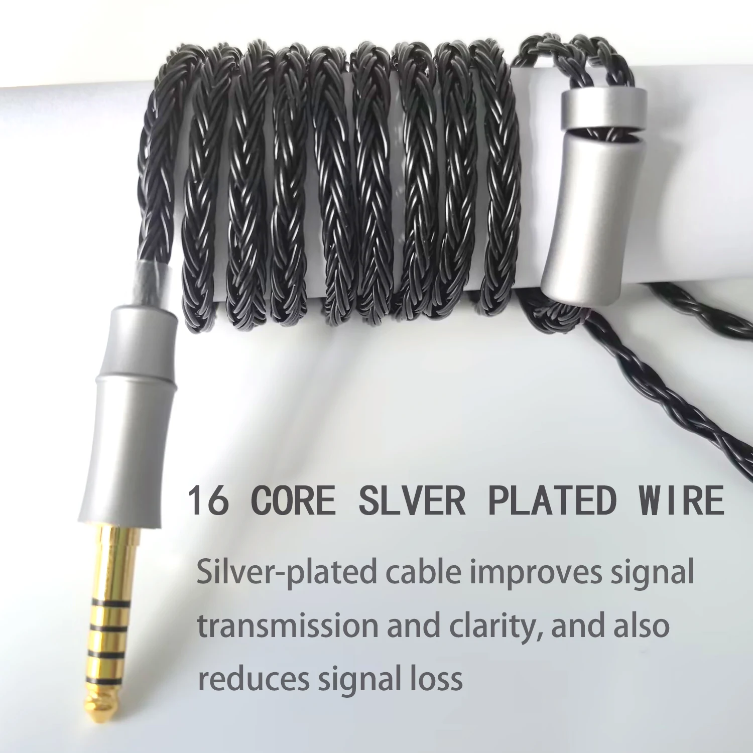 IEM Cable 16 Core Silver Plated Earphone Upgraded Cords 0.78 2Pin 3.5mm Standard 4.4mm Balanced 1.5m in Ear Monitor Cable