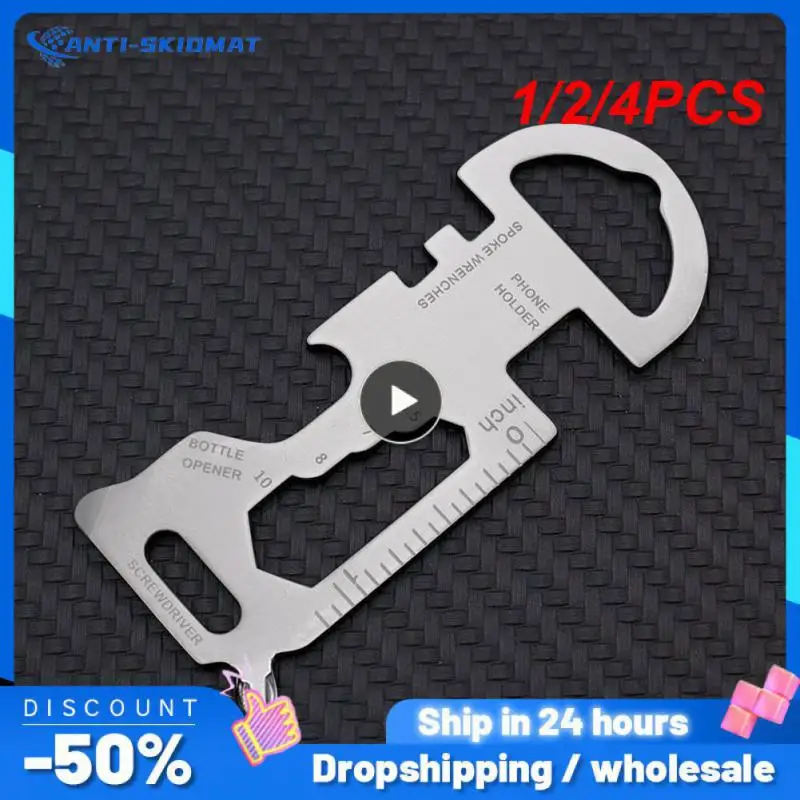 

1/2/4PCS Key Tools Outdoor Stainless Steel Multi-Tool Key Shaped Pocket Tool For Keychain W/Bottle Opener Bottle Opener Kitchen