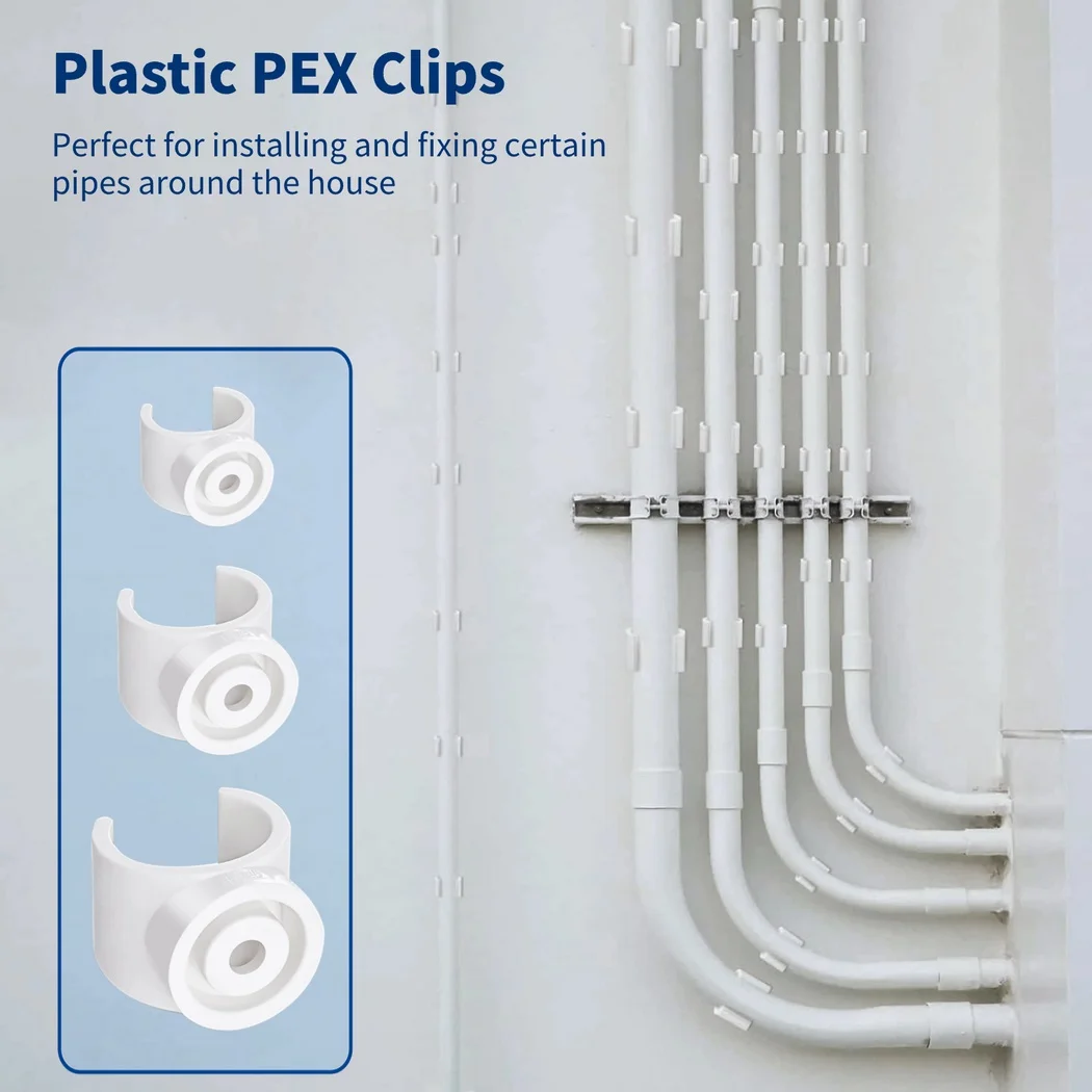 150Pcs PEX Clips 1/2 In 3/4 In 1 Pipe Clamps Water Pipe Holders U Hook Pex Clips PEX Tubing Clamps Water Support Hangers