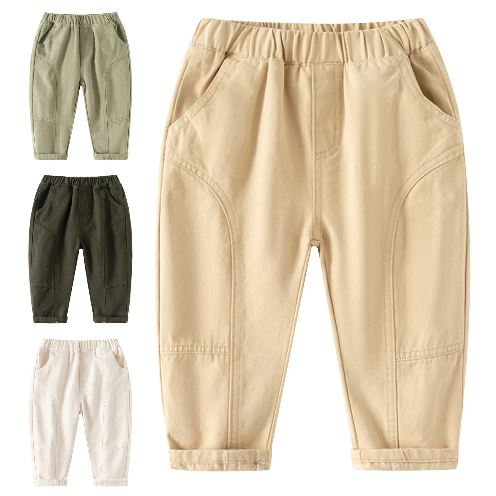 

Tiaobug Baby Boys Toddler Sport Jogger Pants Soft Cotton Elastic Waist Trousers with Pocket