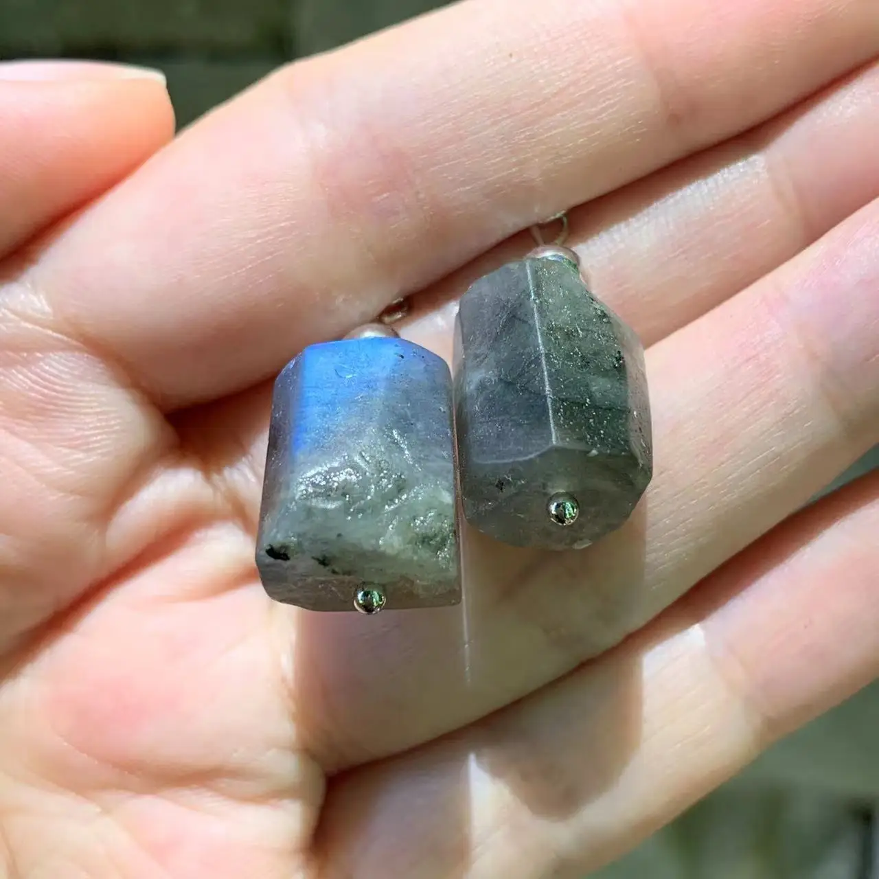 Natural Moonstone Rough Earrings Silver 925 Hanging Earrings Original Gemstone Women High Quality Jewelry Design Handmade