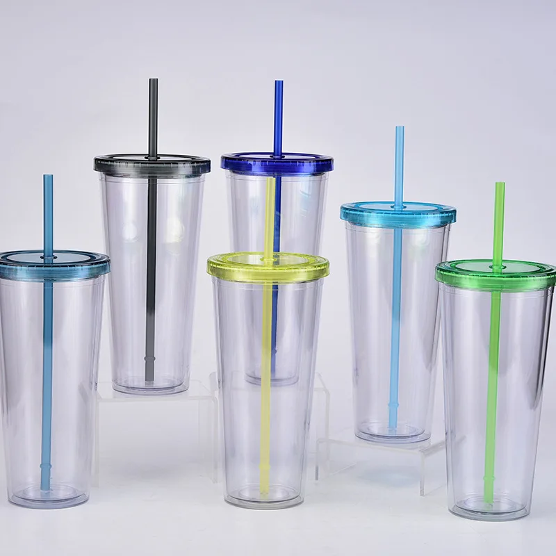 Reusable Plastic Cups with Lids Straws: 12pcs 16oz Colorful Bulk Party Cups/BPA-Free Dishwasher-Safe Cold Drink Travel Tumblers for Iced Beverage