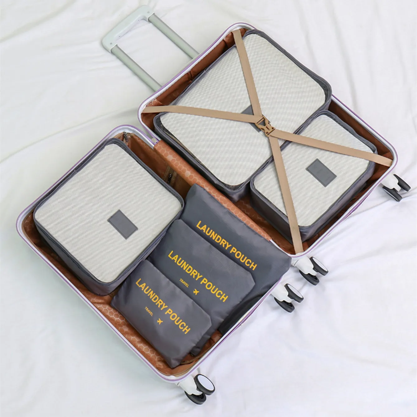 6pcs Travel Storage Bag Set Large Capacity Suitcases Clothes Organizer Household Wardrobe Tidy Case Portable Shoes Packing Cubes