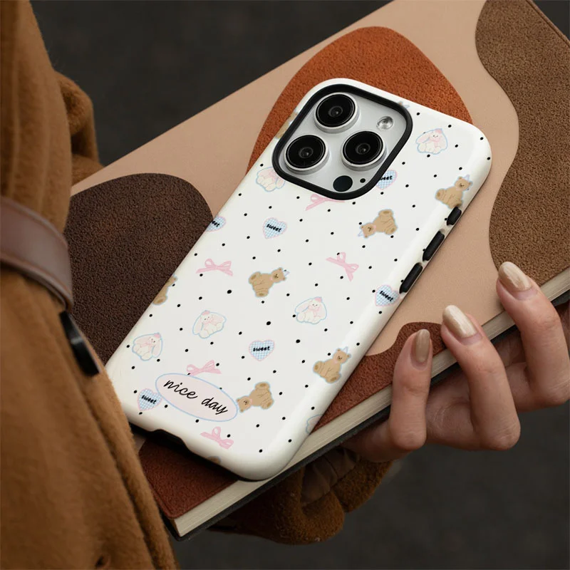 Dual-Layer Korean Style Phone Case with Film Shell - Sleek Protective Cover