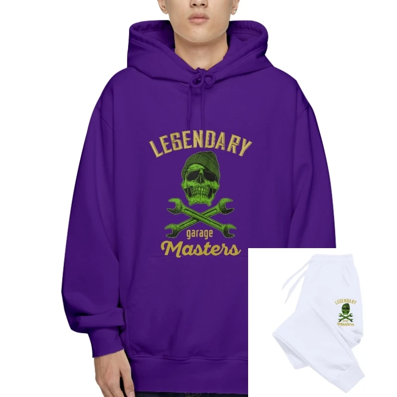 

Title: Legendary Garage Master Skull Hoody Spanners Mechanic Cross Bones Hoody PP146 men Hoody