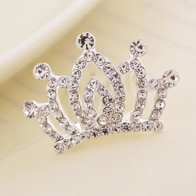 Children's Crown Headwear Girl's Korean Crown Birthday Show Princess Baby's Rhinestone Comb Hairpin Hair Clip Hair Jewelry