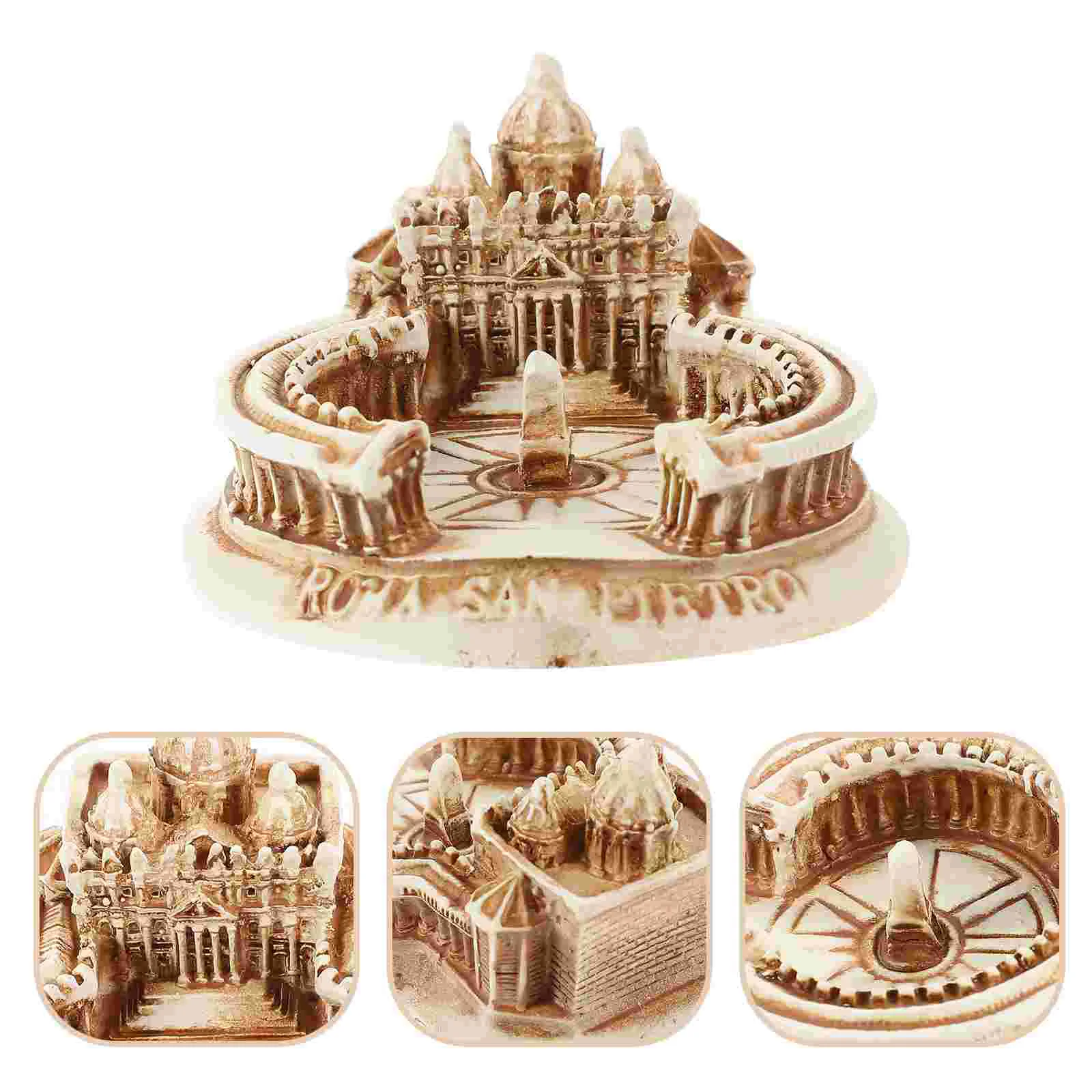 

Models Simulation Building Resin Mini Decorative Architectural Saint Peter's Basilica Crafts White Desktop Prop Home Decoration