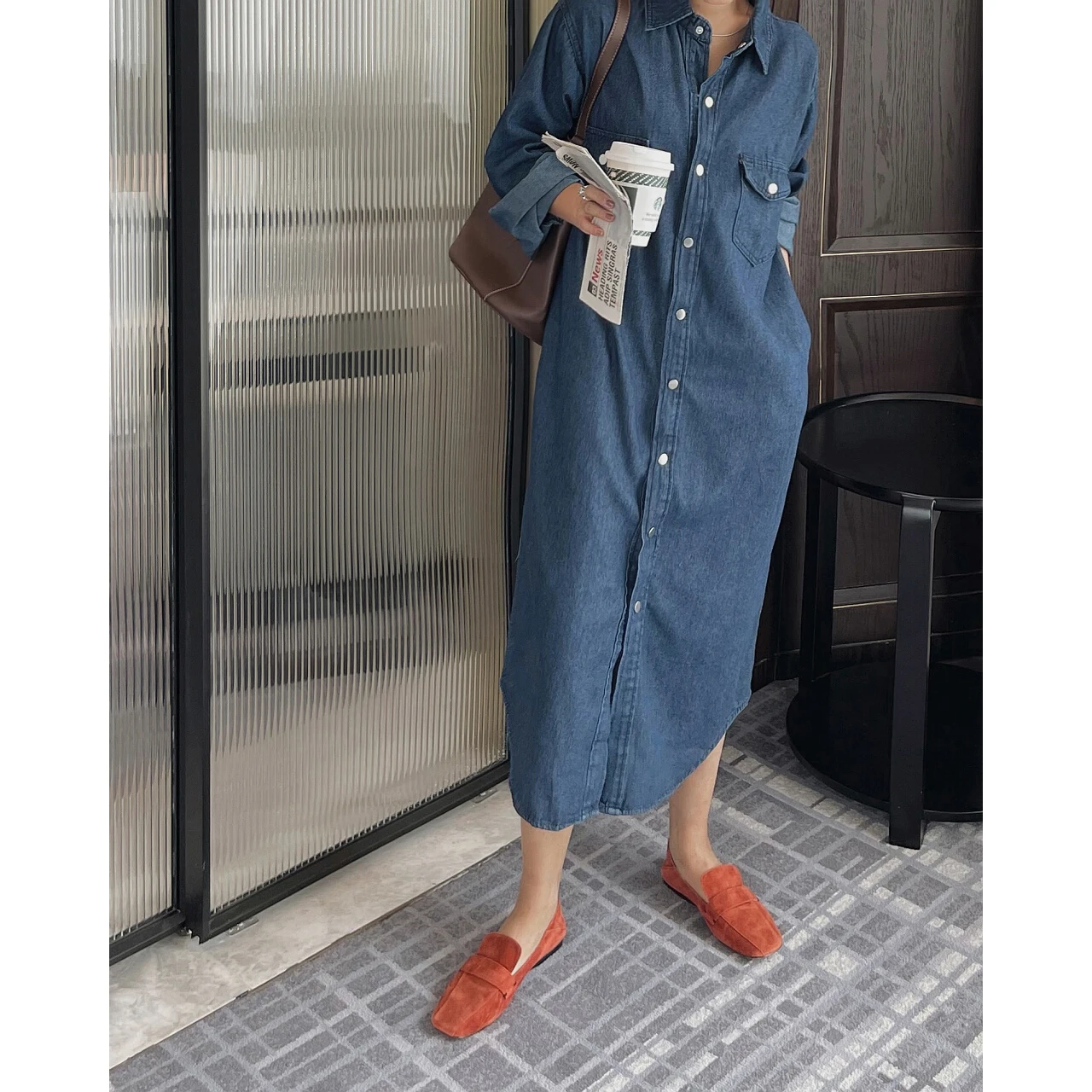 

2022 Denim Long Shirt Dresses Jeans For Women Party Robe Y2k Clothing Oem Elegant Evening Free Shipping New Collection Skirt