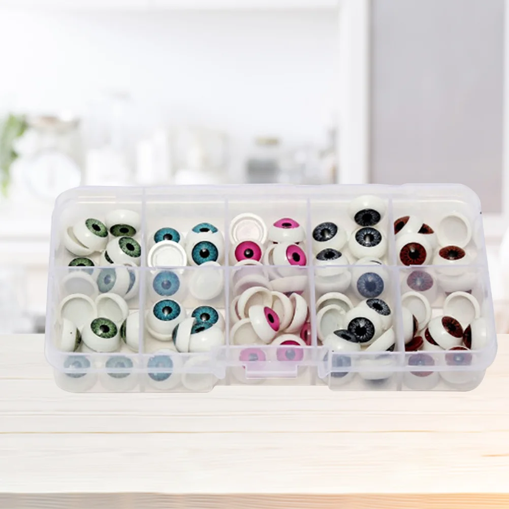 

100 Pcs Eyeballs DIY Crafts Eyes Plastic Dolls EyeBall Eye Accessories - 12x12cm (Mixed Color)