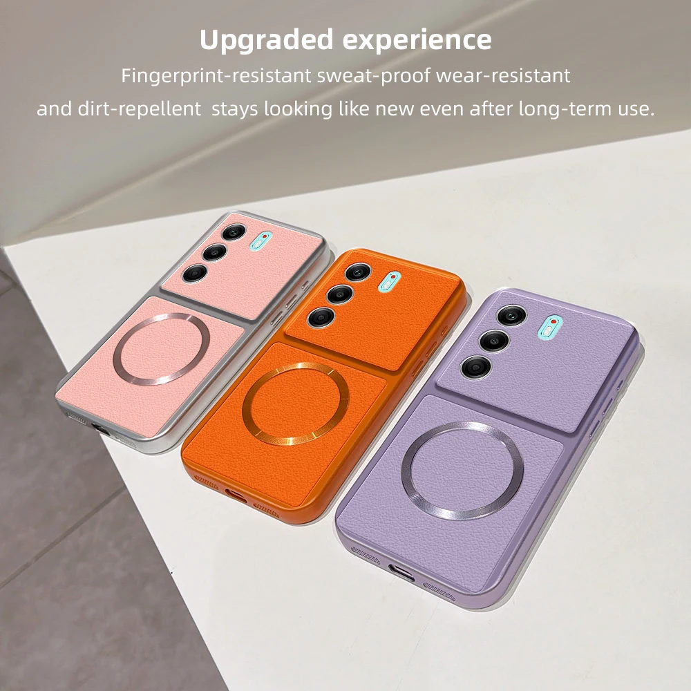 Luxury Leather Matte Magnetic Soft TPU Phone Case