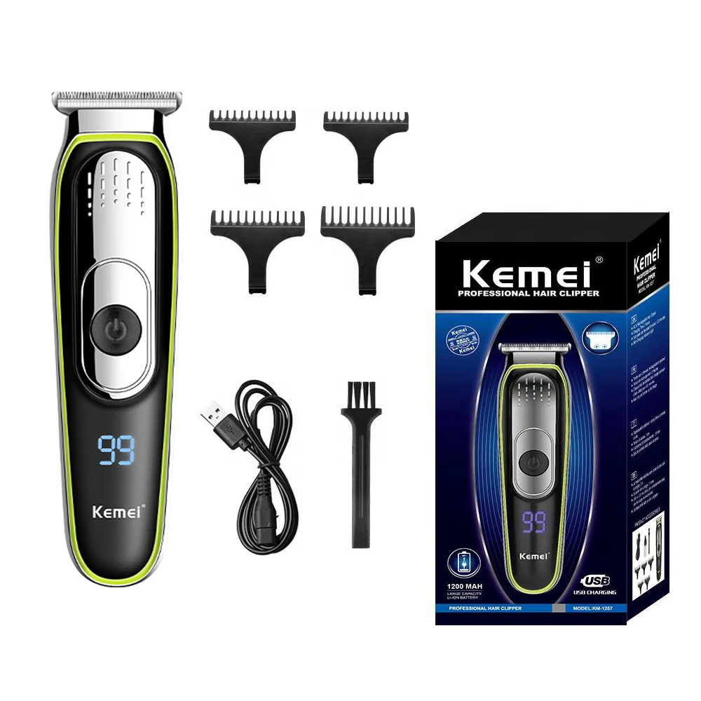 

Kemei KM-1257 Multifunctional Professional Hair Clipper USB Rechargeable Electric Hair Clipper Beard Trimmer Hairdressing